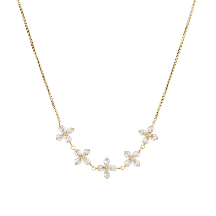 Collier acier avec fleurs GB