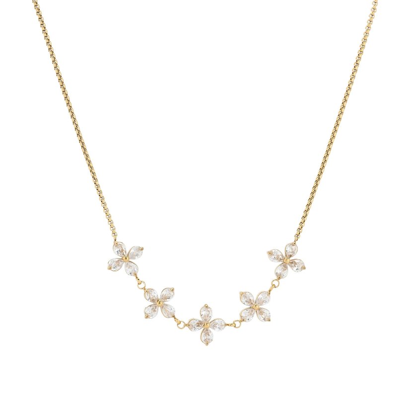 Collar acero con flores GB
