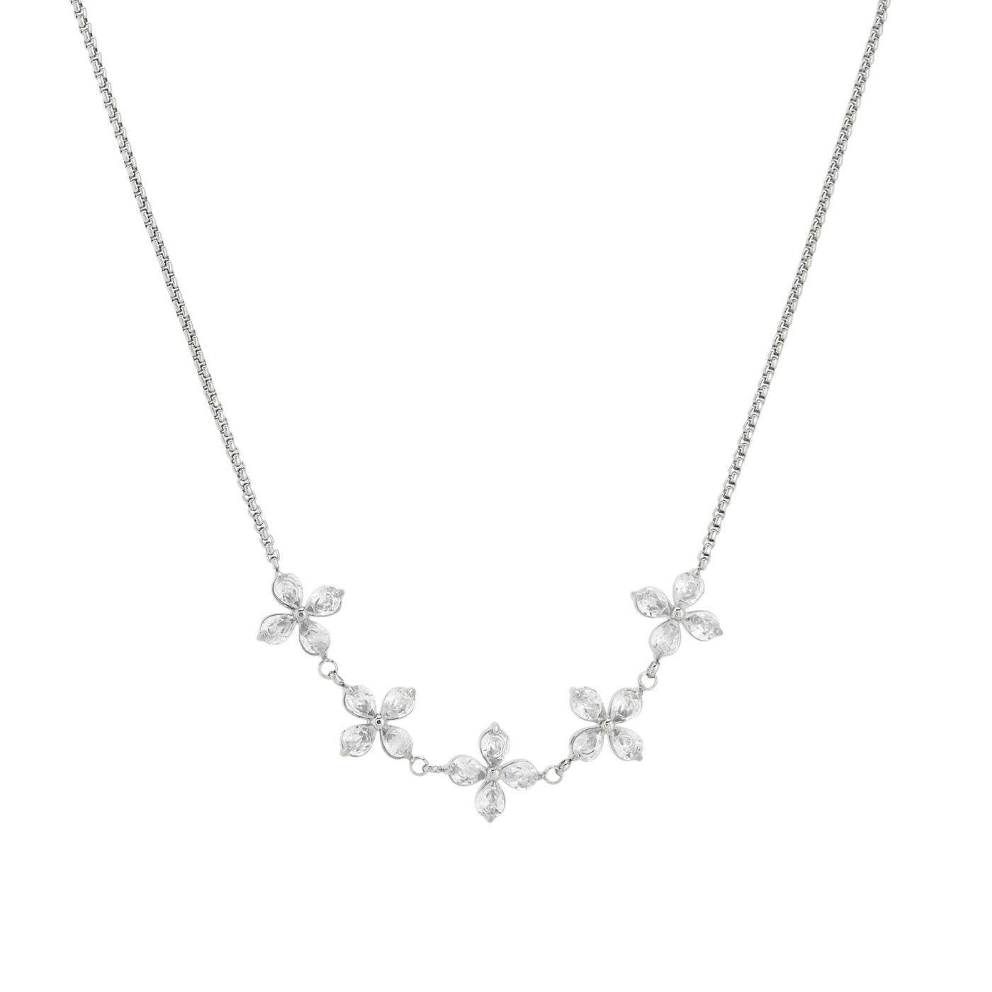 Collar acero con flores GB