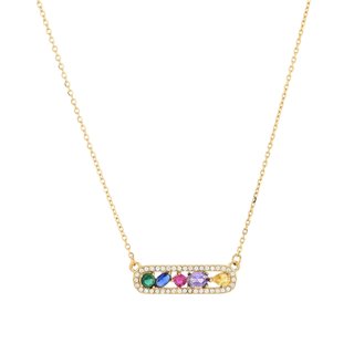 Collana in acciaio zirconia colorato GB