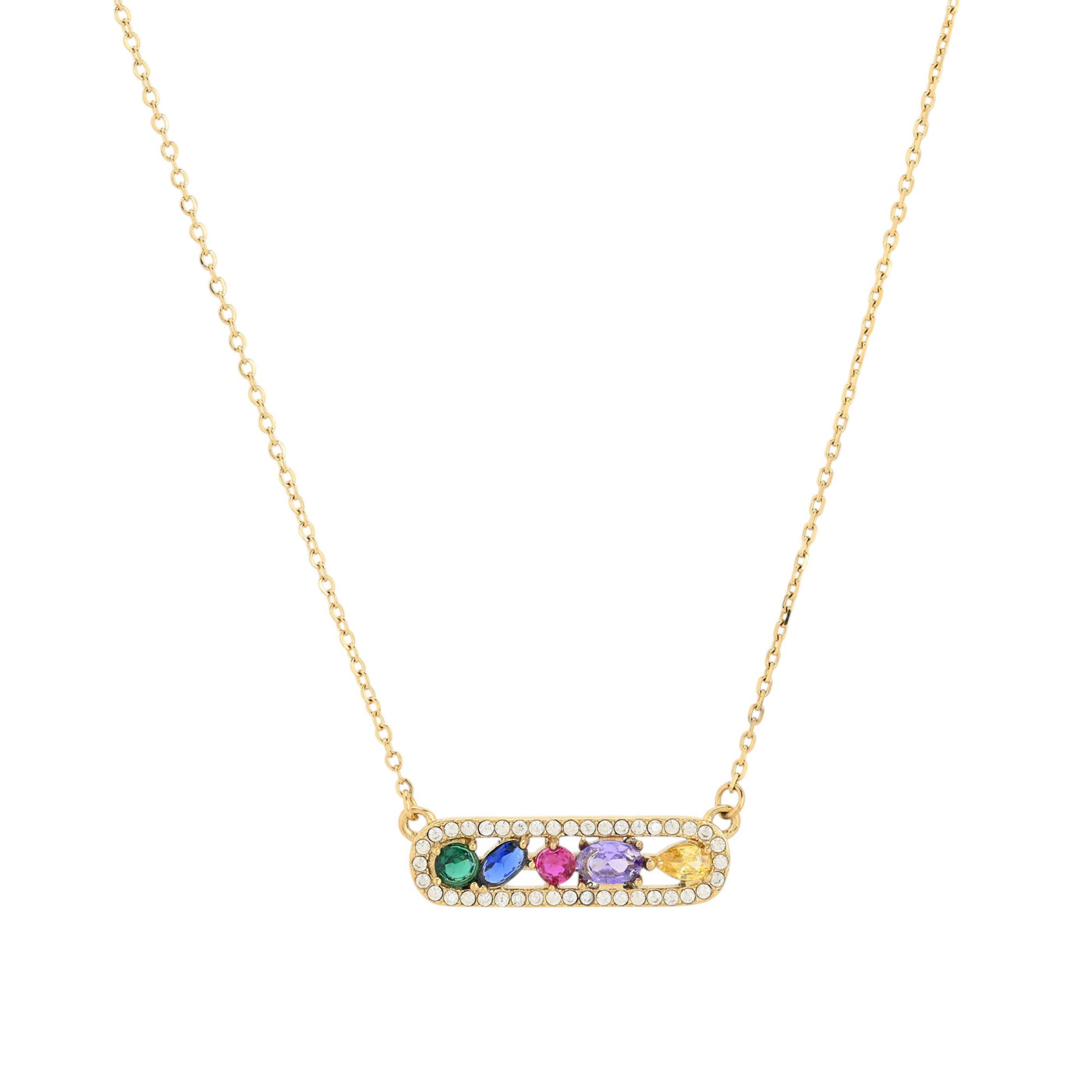 Collana in acciaio zirconia colorato GB