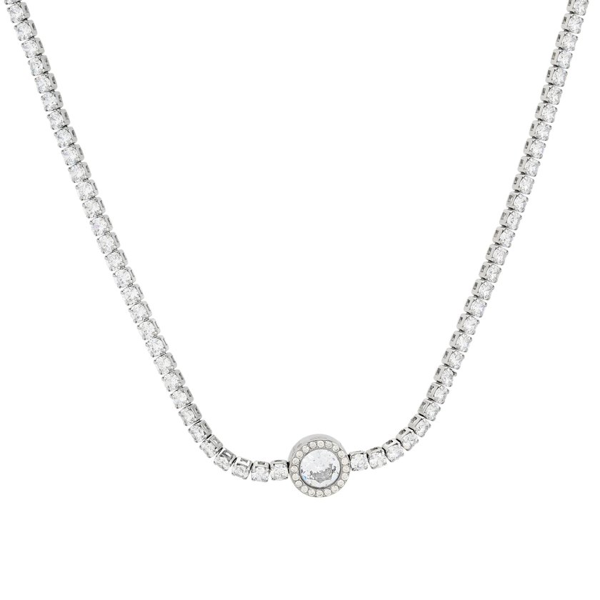 Collier rivière en acier avec pierre GB