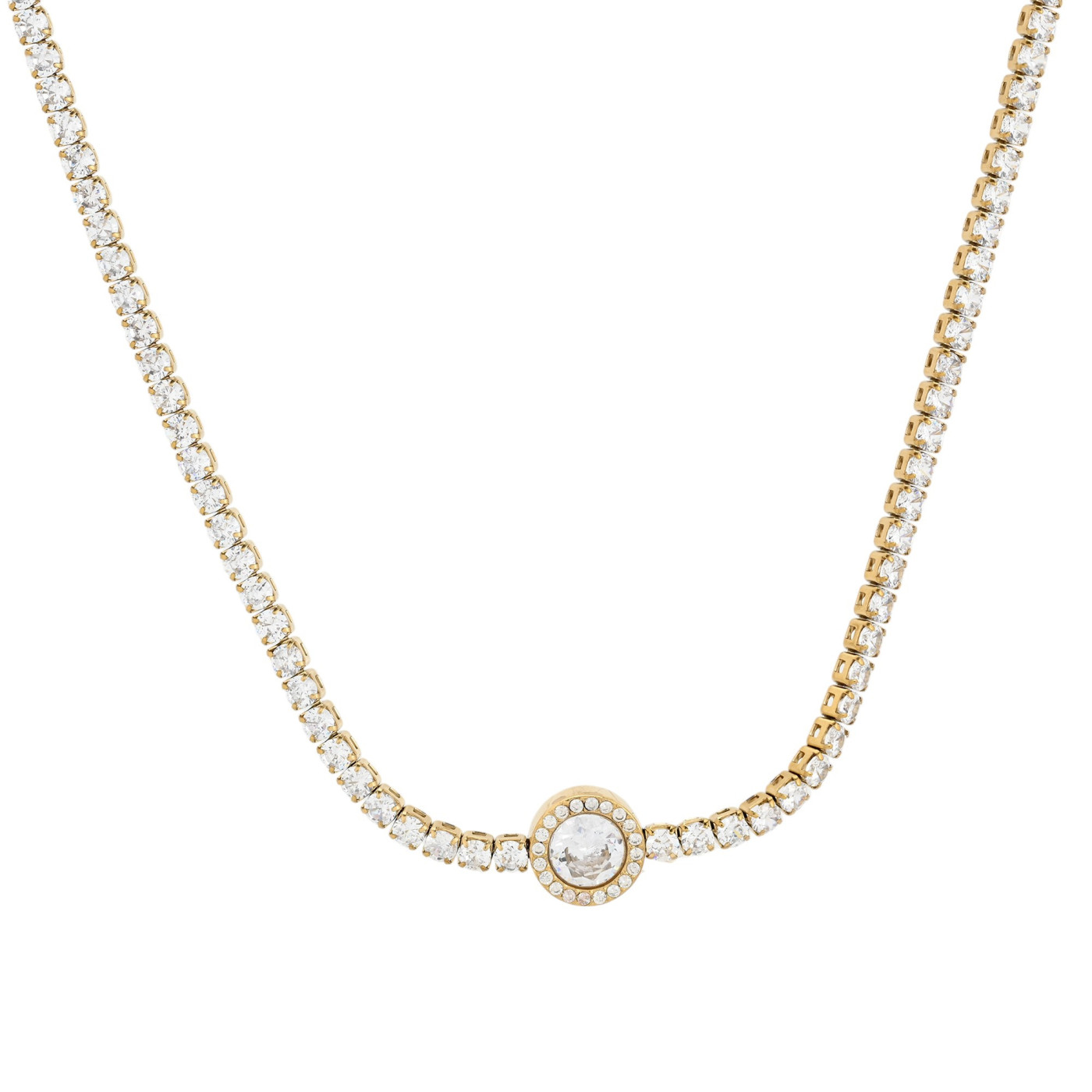 Collar rivière en acero con piedra GB