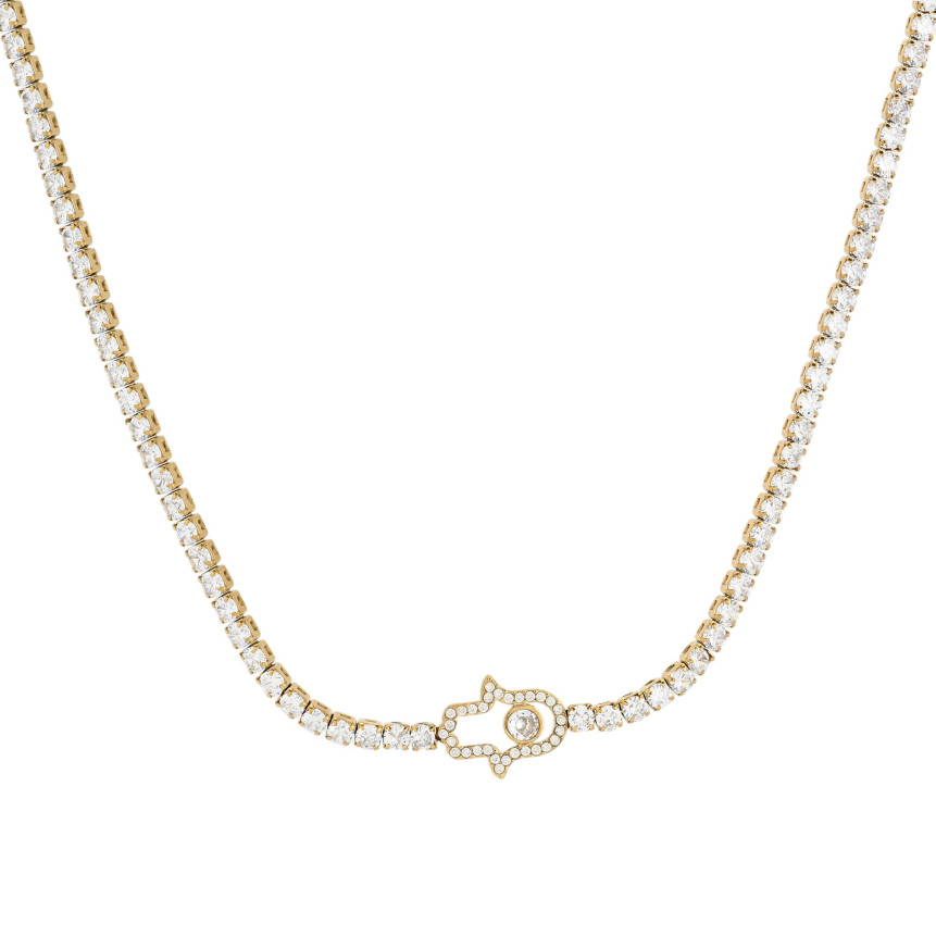 Collana rivière in acciaio mano GB