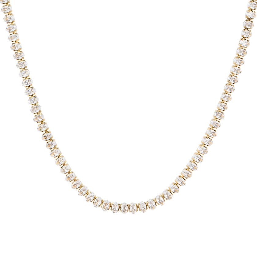 Collana in acciaio rivière ovale GB