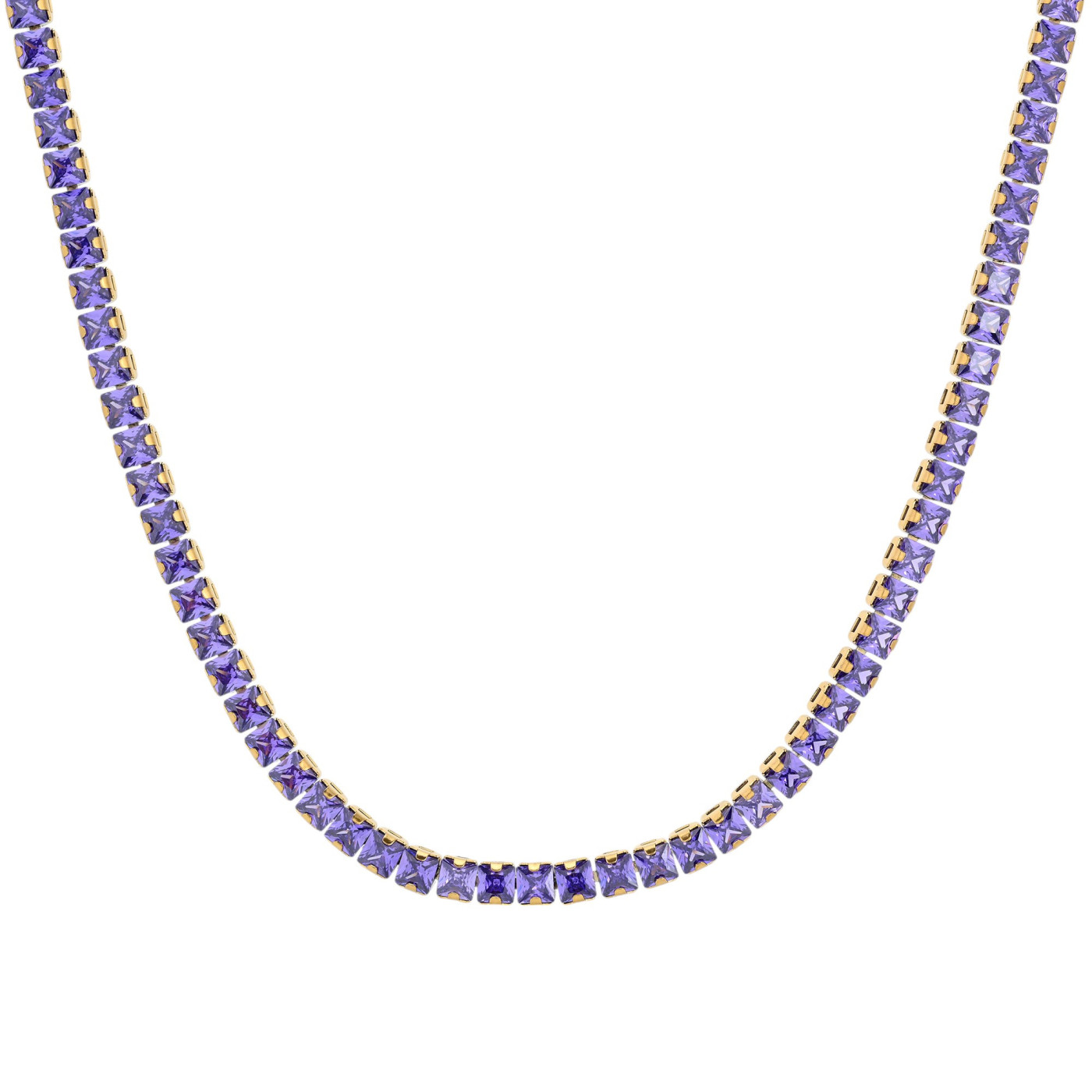 Collier en acier rivière carré GB
