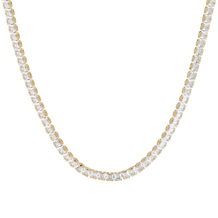 Collier en acier rivière carré GB