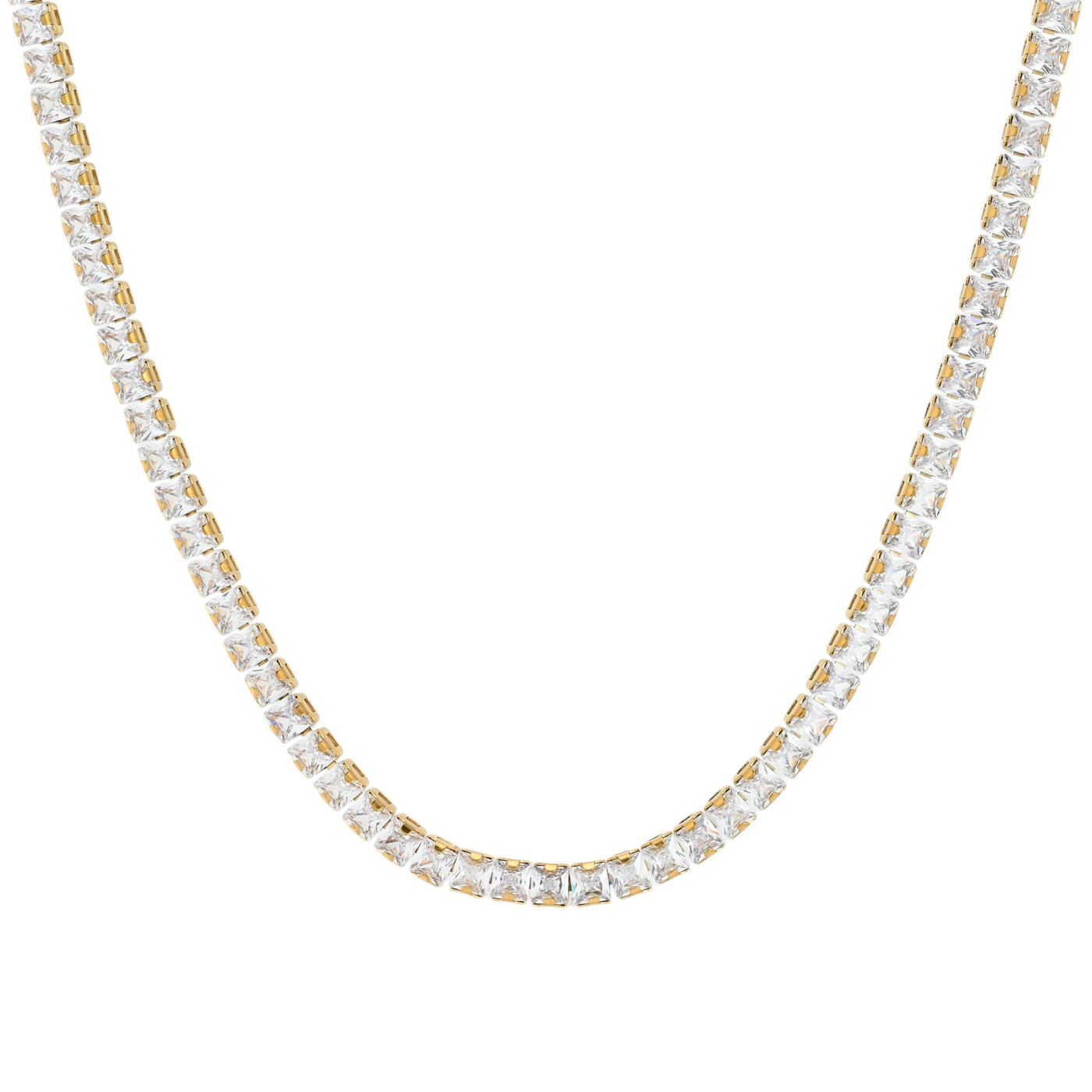 Collier en acier rivière carré GB