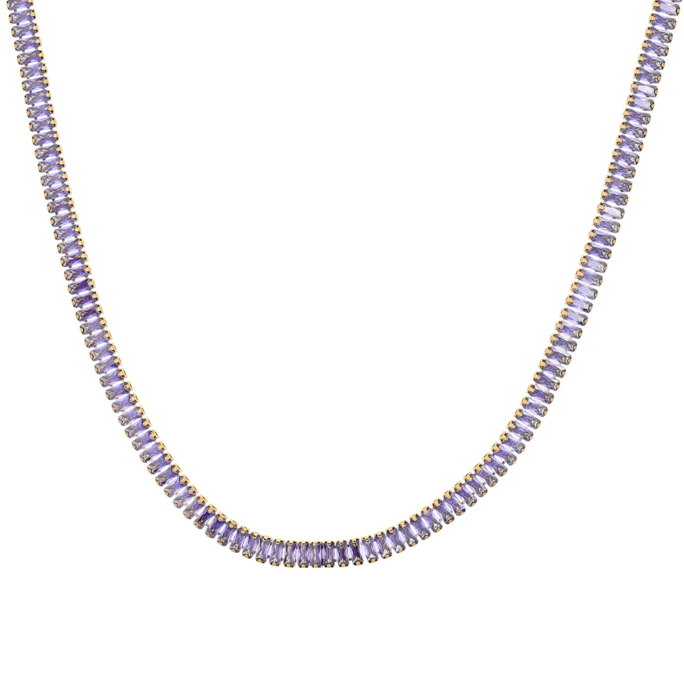 Steel necklace rivière rectangular GB