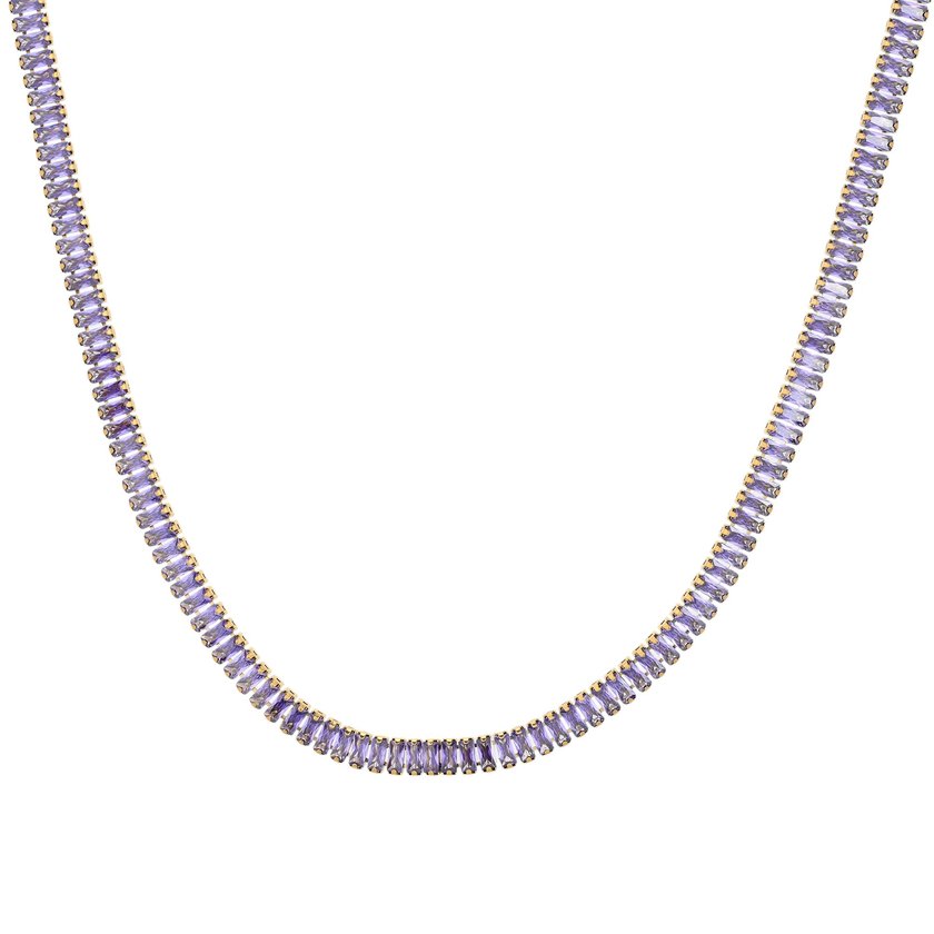 Steel necklace rivière rectangular GB