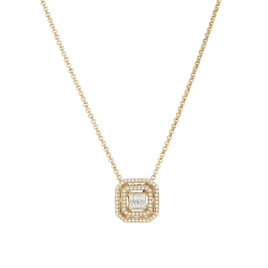 Colar Delicate quadrado brilhantes