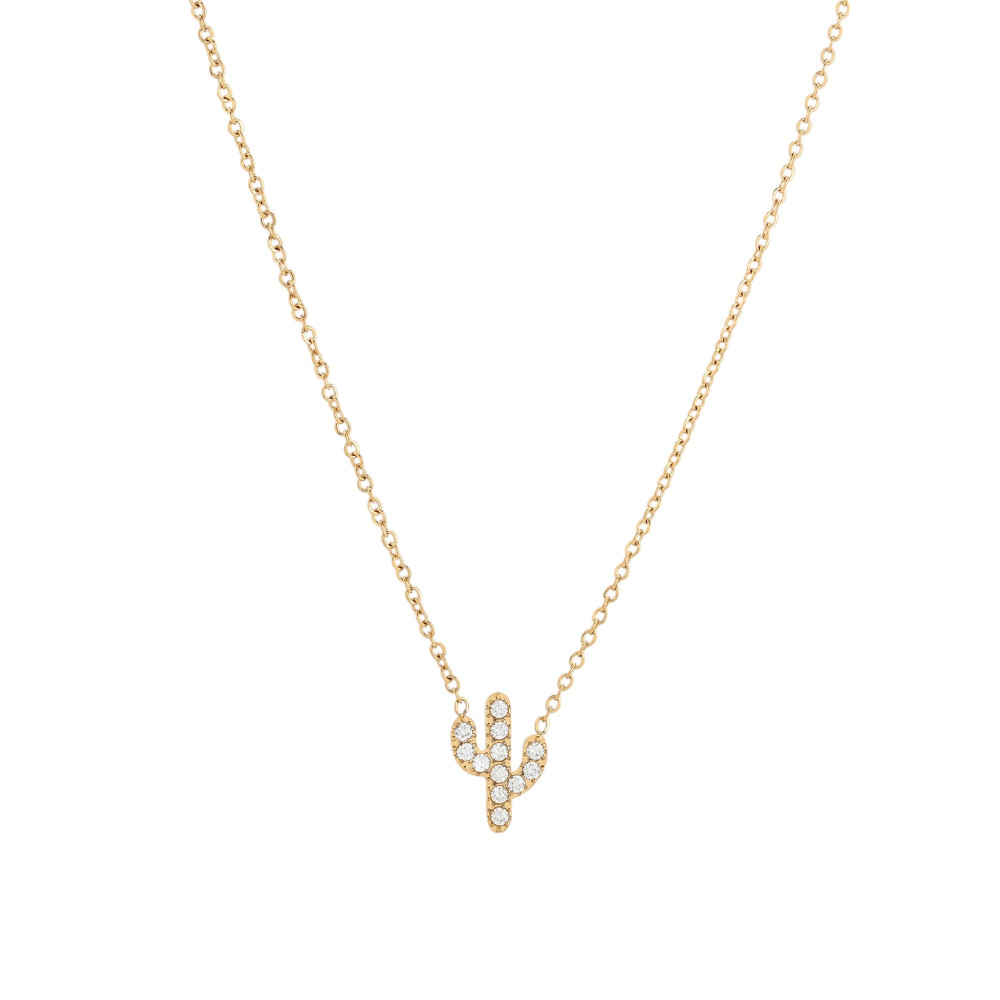 Colar Delicate com cacto e zircônias