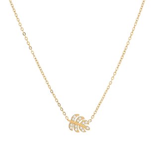 Collier Delicate avec feuille et zircones