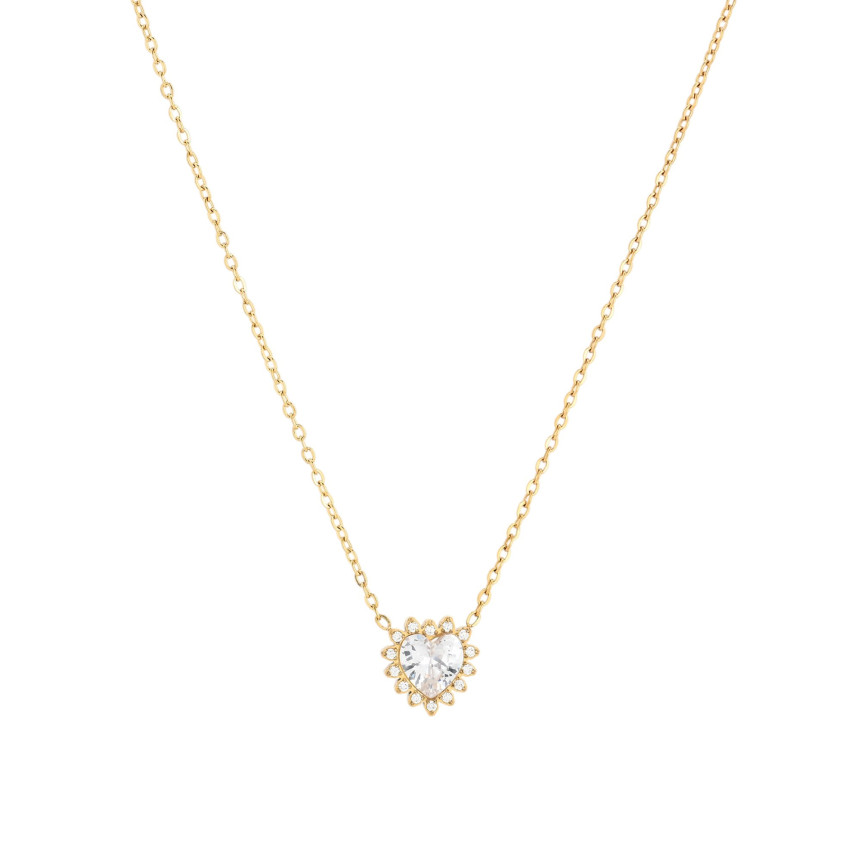 Delicate necklace with heart and zirconia