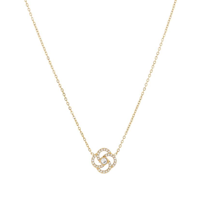 Colar Delicate com flor e zircônias