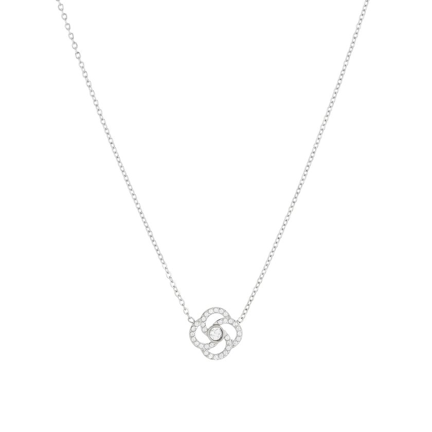 Delicate necklace with flower and zirconia