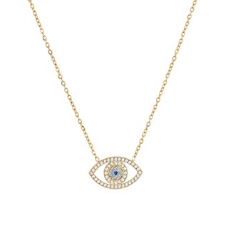 Collier en acier oeil bleu GB