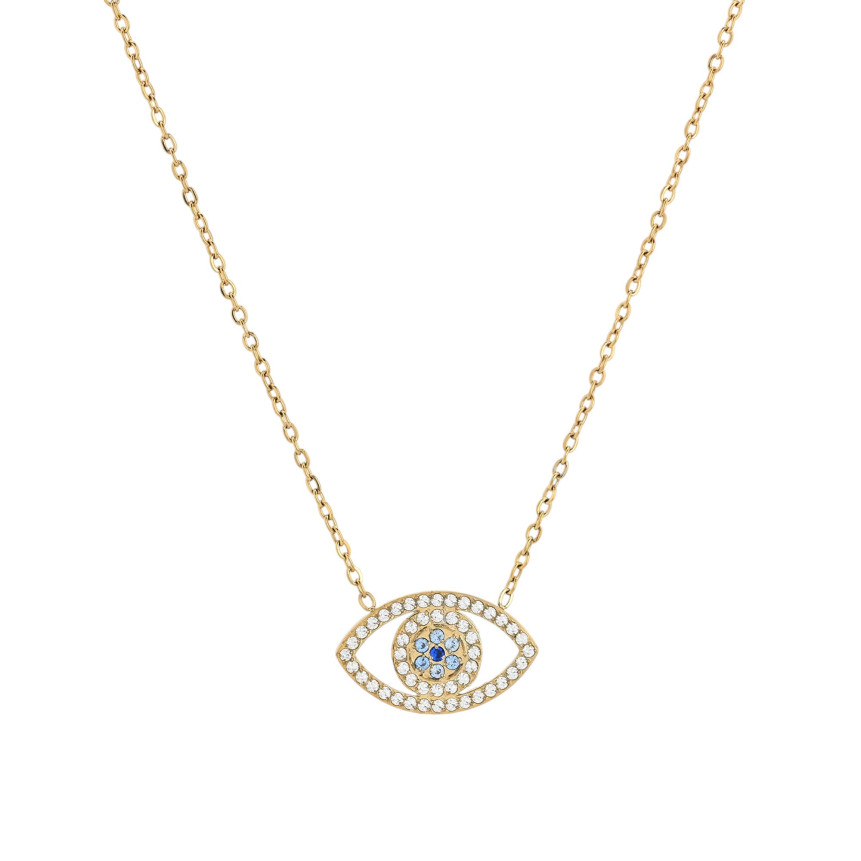 Necklace in steel blue eye GB