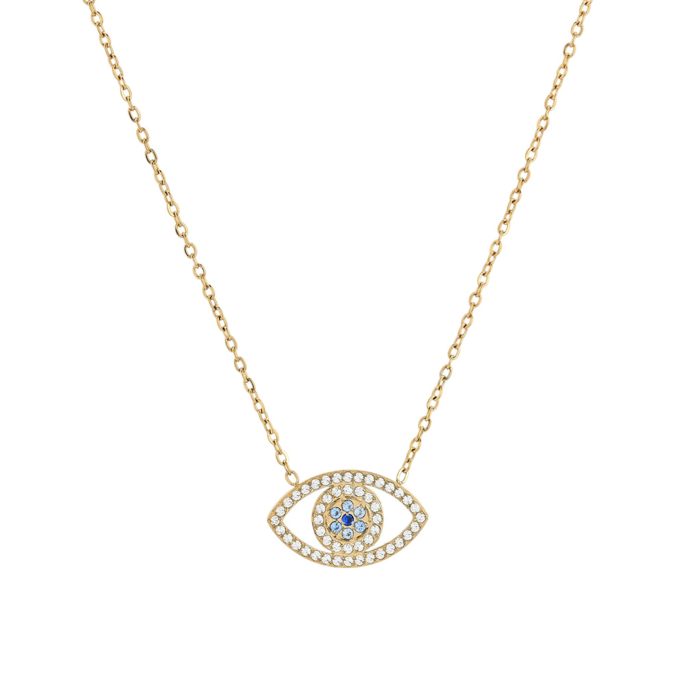 Collar en acero ojo azul GB