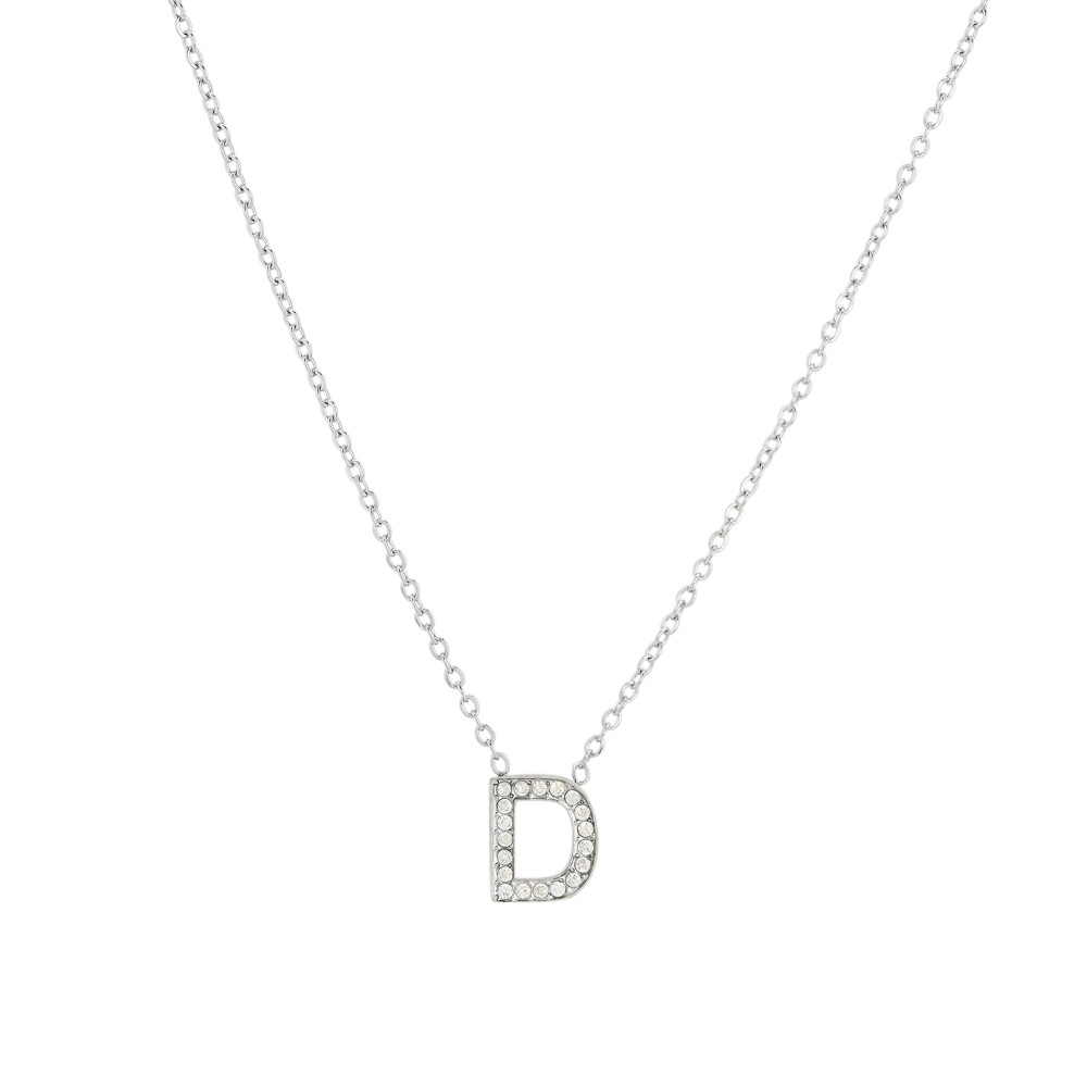 Collana acciaio e zirconitàs parola GB