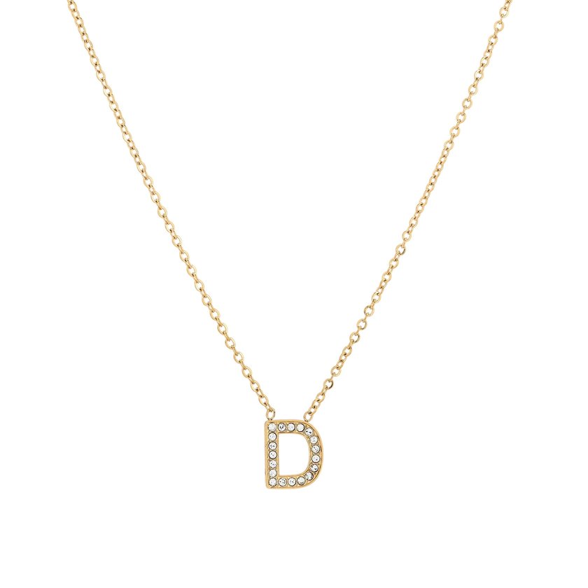 Collier acier et zircones mot GB