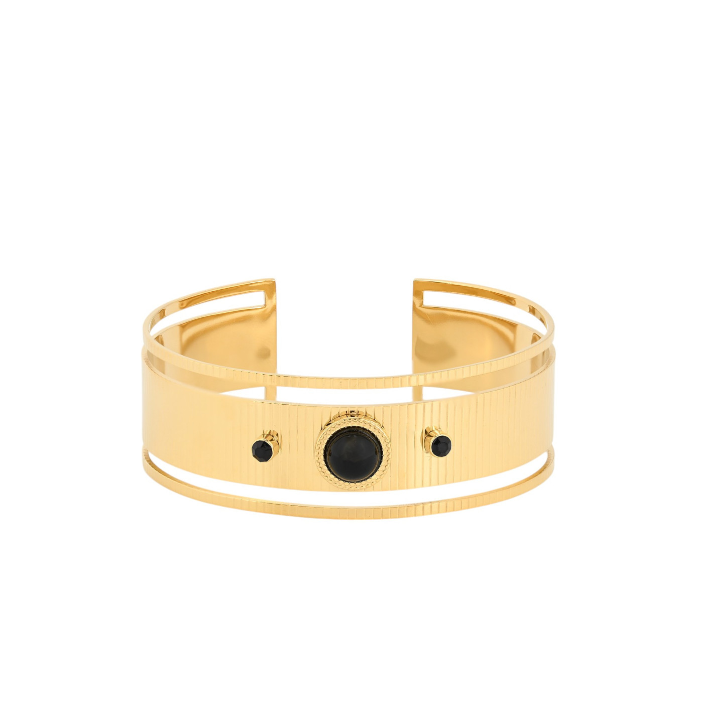 Pulseira rígida aço larga GB