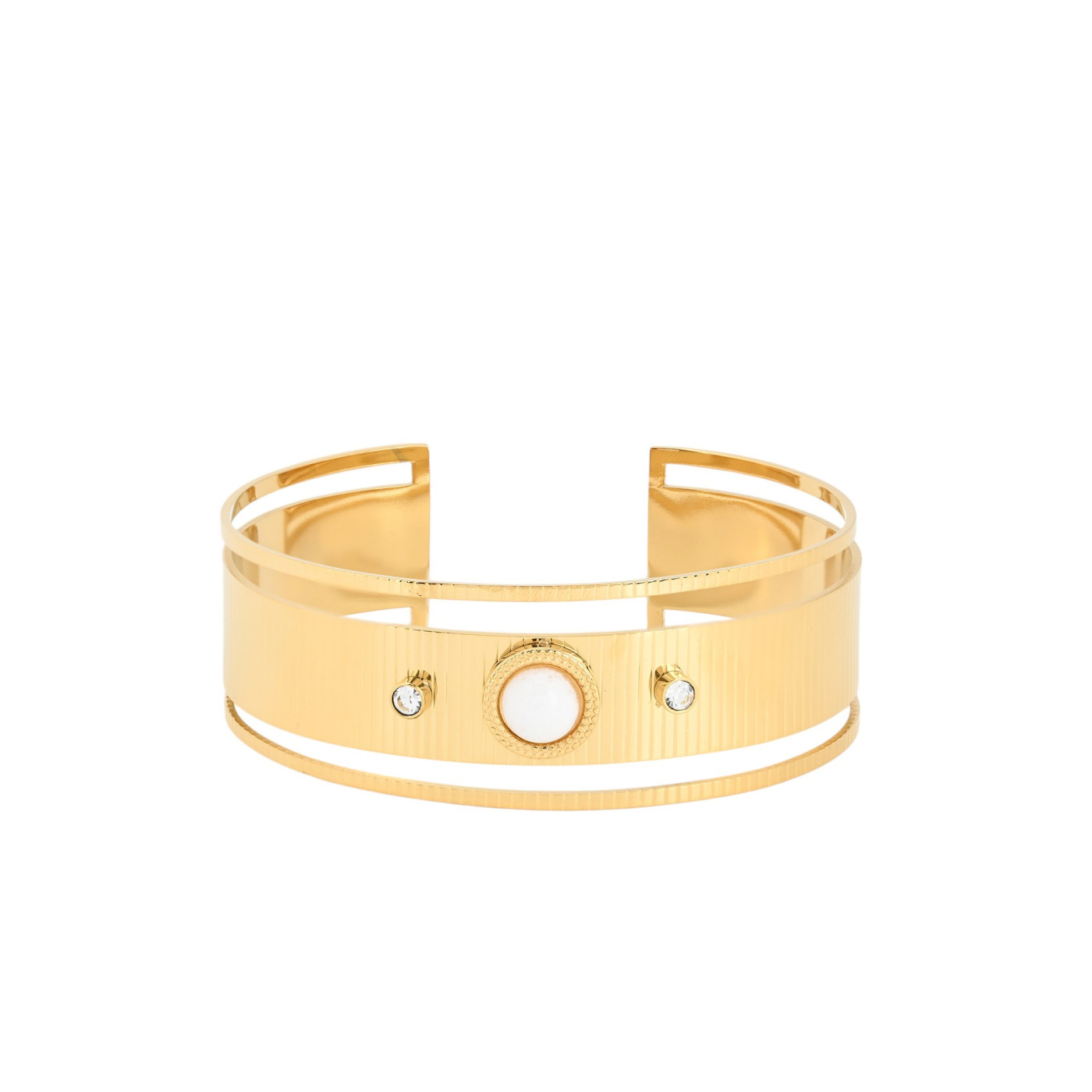 Pulseira rígida aço larga GB