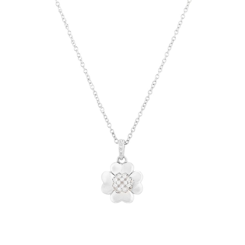 Colar Luxury trevo com brilhantes