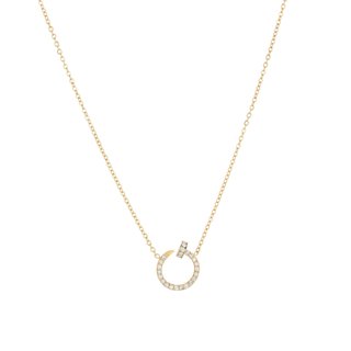Collana in acciaio con zirconità chiodo GB