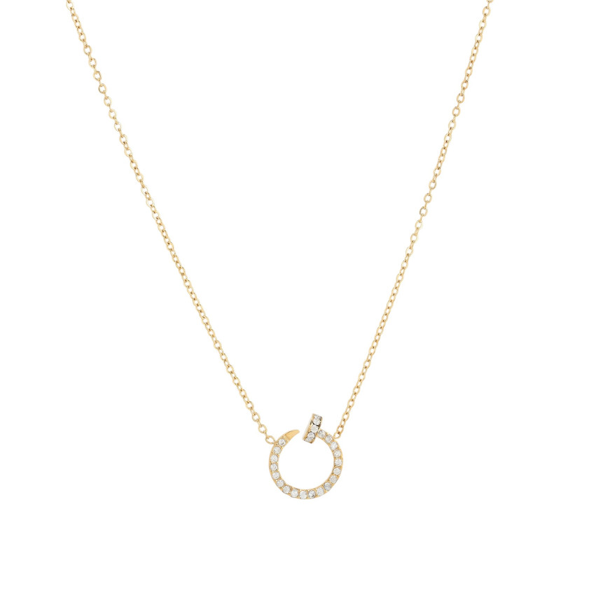 Collana in acciaio con zirconità chiodo GB