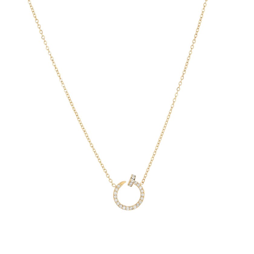 Collana in acciaio con zirconità chiodo GB