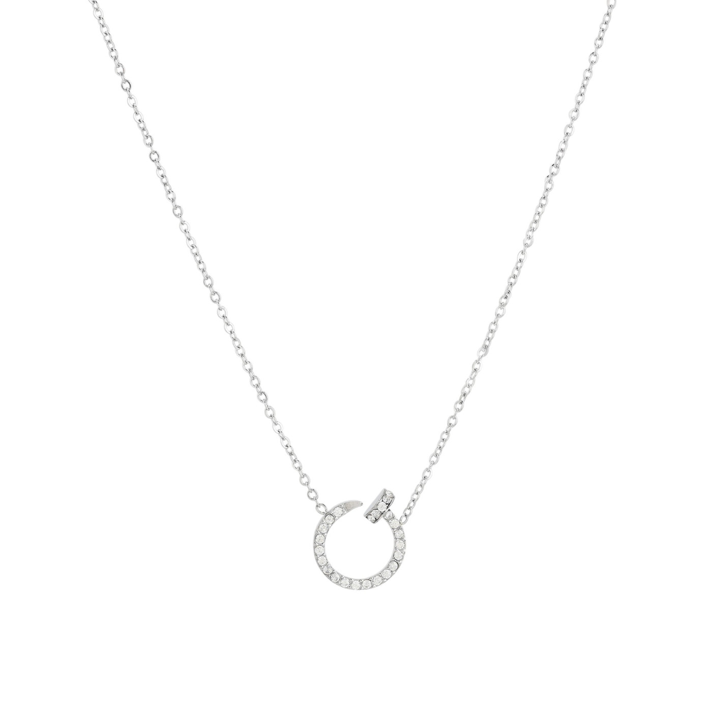 Collar de acero con circonitas clavo GB