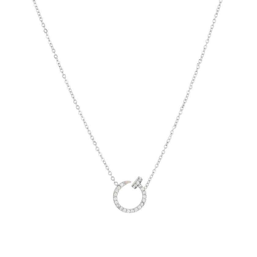 Collana in acciaio con zirconità chiodo GB