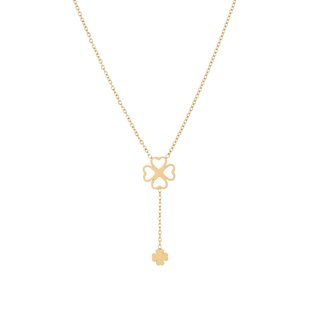 Collana in acciaio doppio trifoglio GB