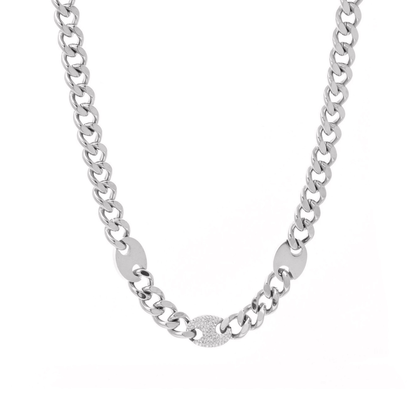 Collana acciaio spessa con luminosi GB
