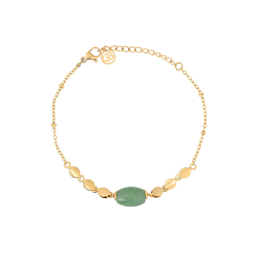 Bracelet en acier pierre rond GB