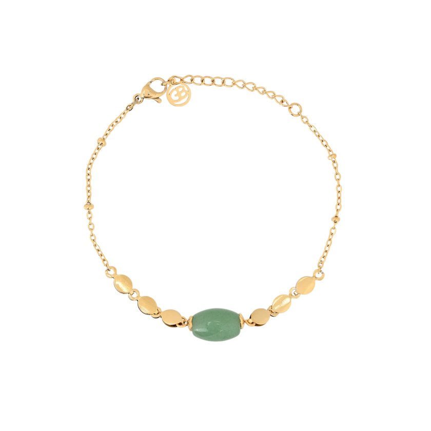 Bracciale in acciaio pietre rotonda GB