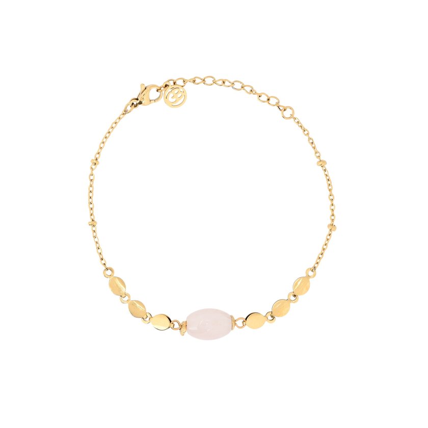 Bracciale in acciaio pietre rotonda GB