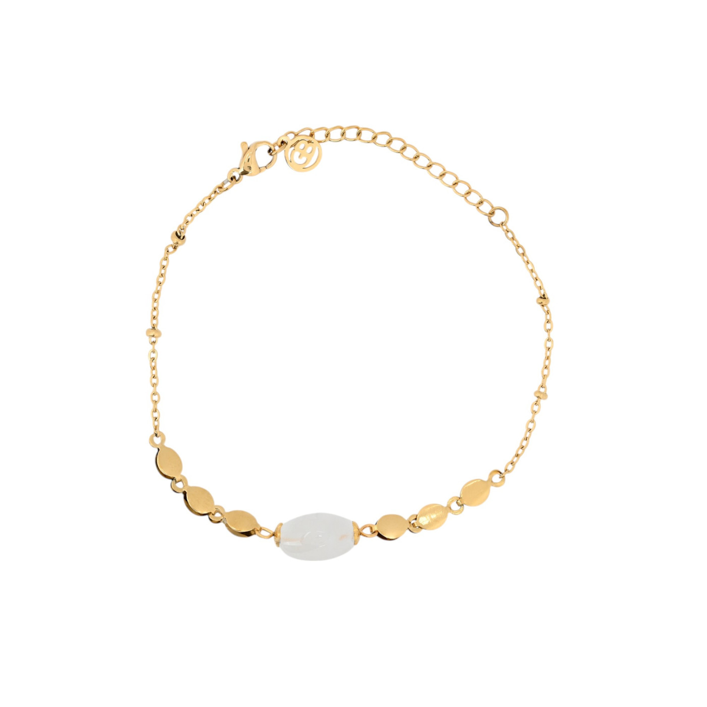 Bracelet en acier pierre rond GB