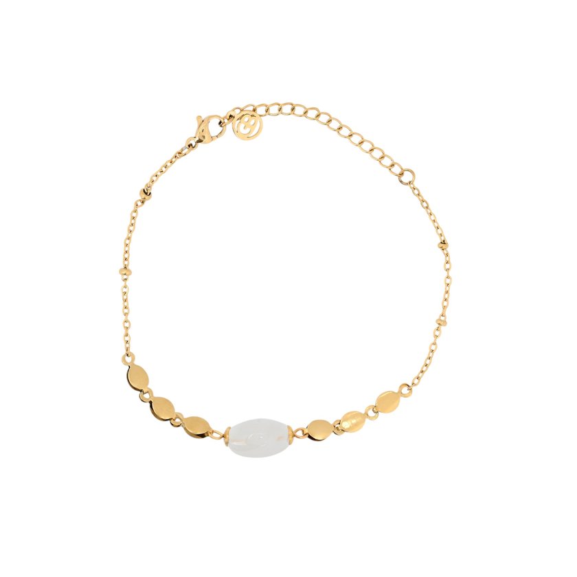 Bracciale in acciaio pietre rotonda GB