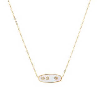 Steel necklace three brilliants GB