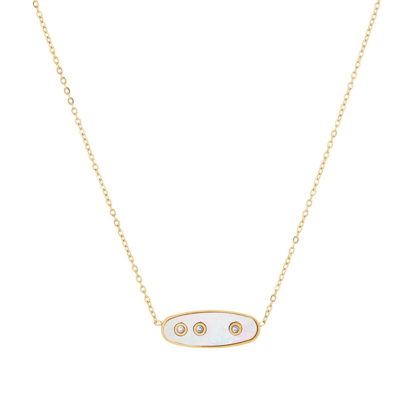 Collar en acero tres brillantes GB