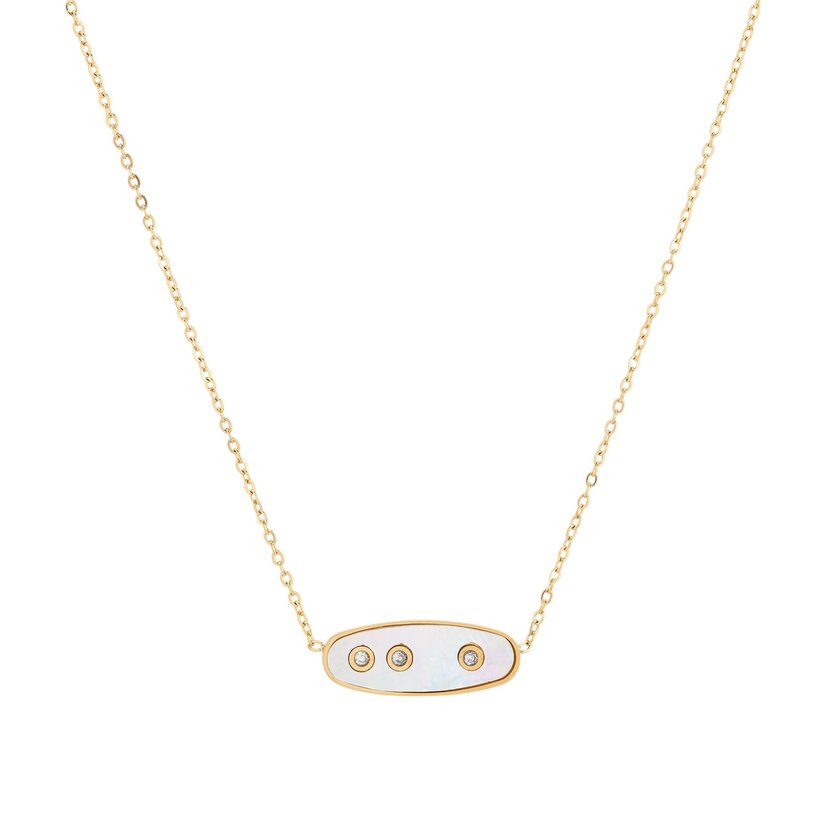 Collar en acero tres brillantes GB