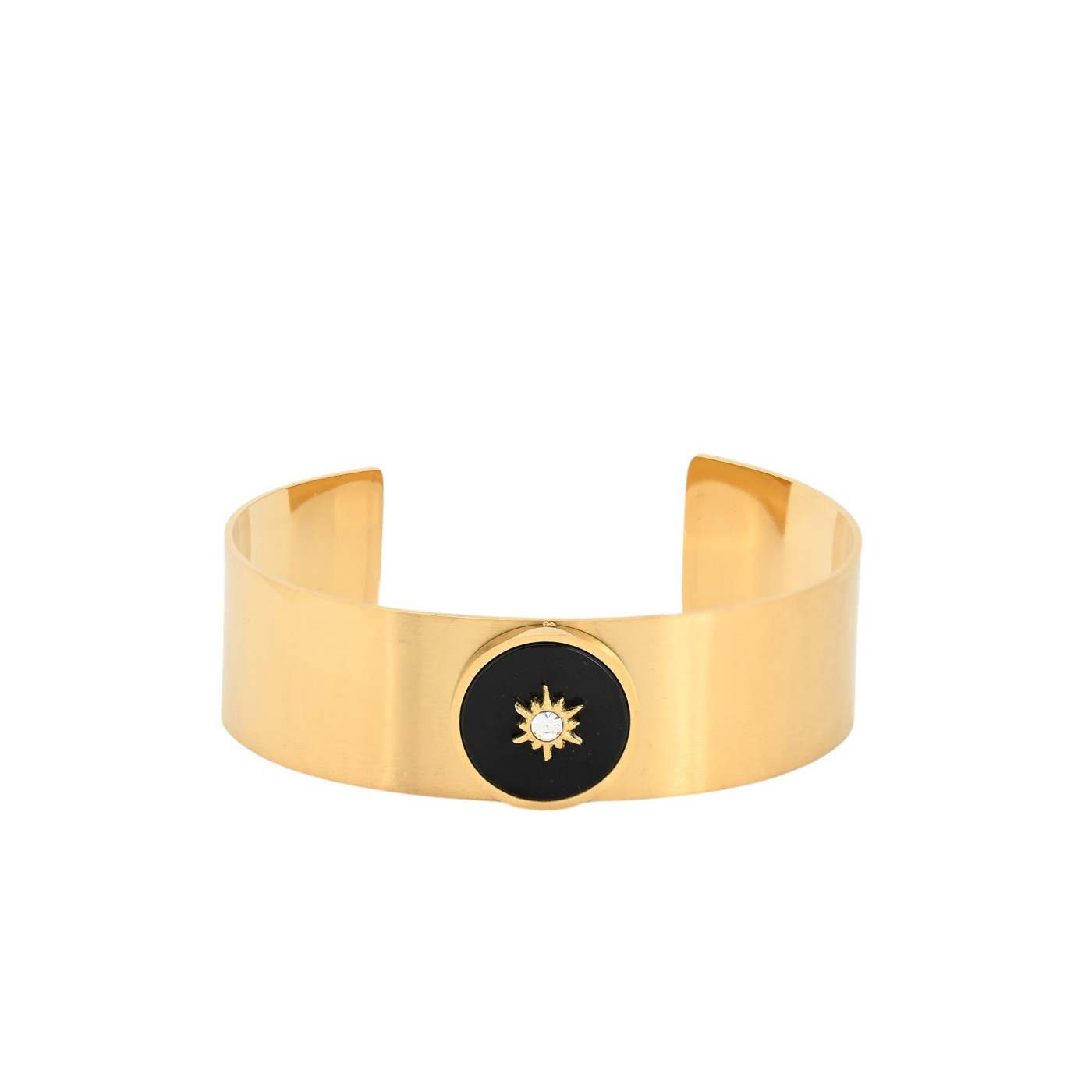Rigid bracelet stainless steel natural stone with sun GB