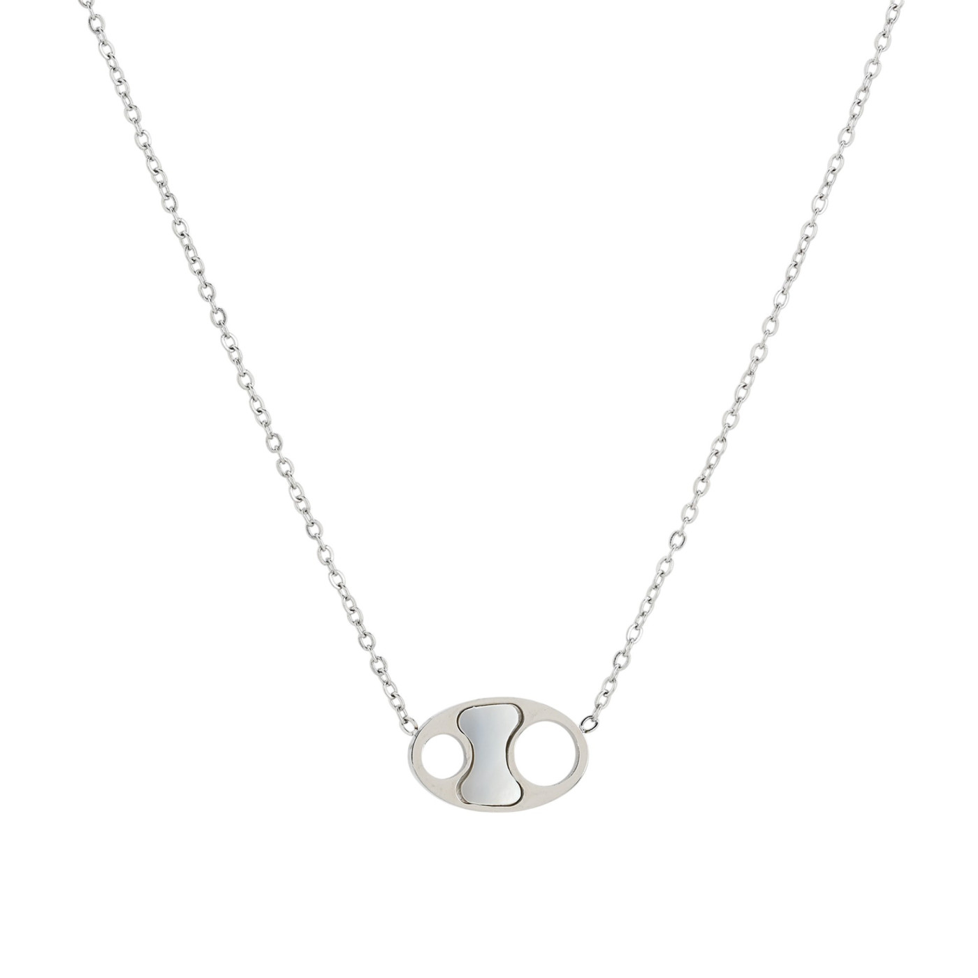 Collana in acciaio con madreperla GB