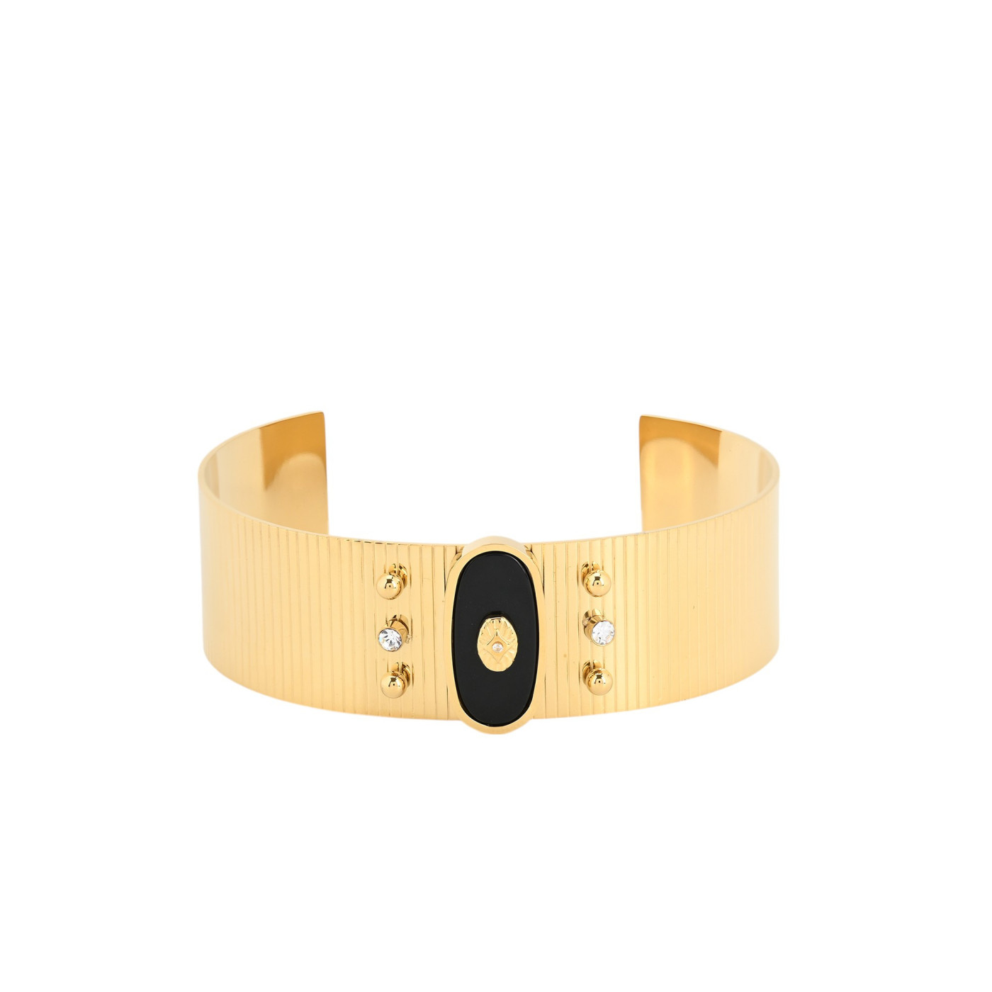 Pulsera rígida de acero con textura ojo GB