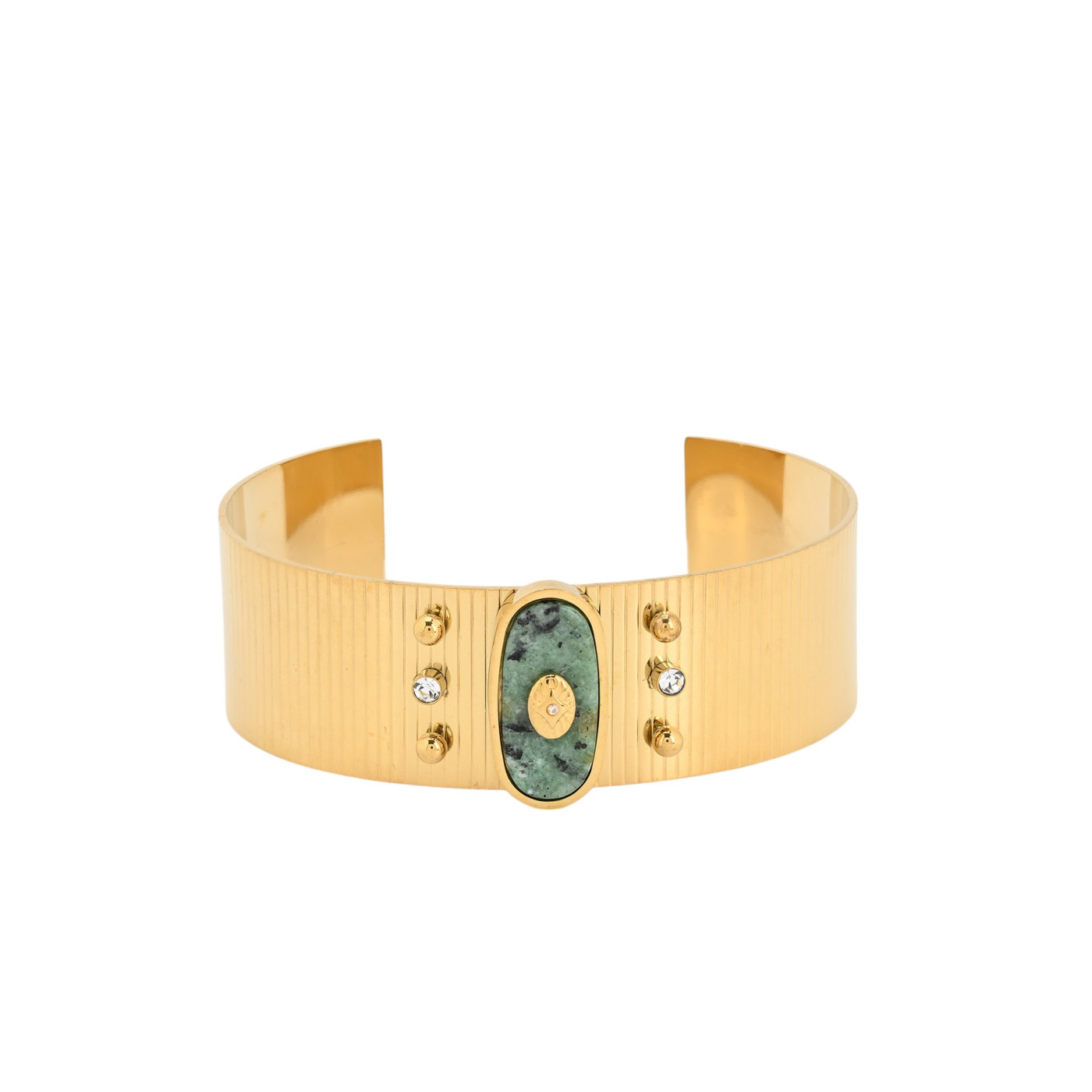 Pulsera rígida de acero con textura ojo GB