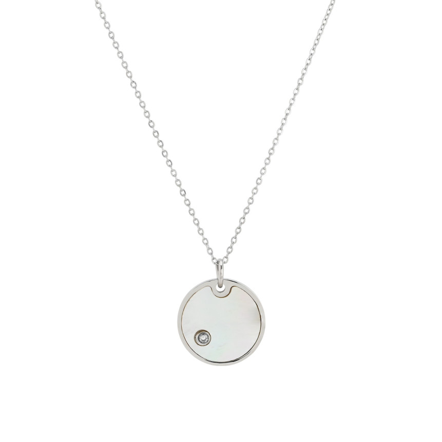 Steel necklace round GB