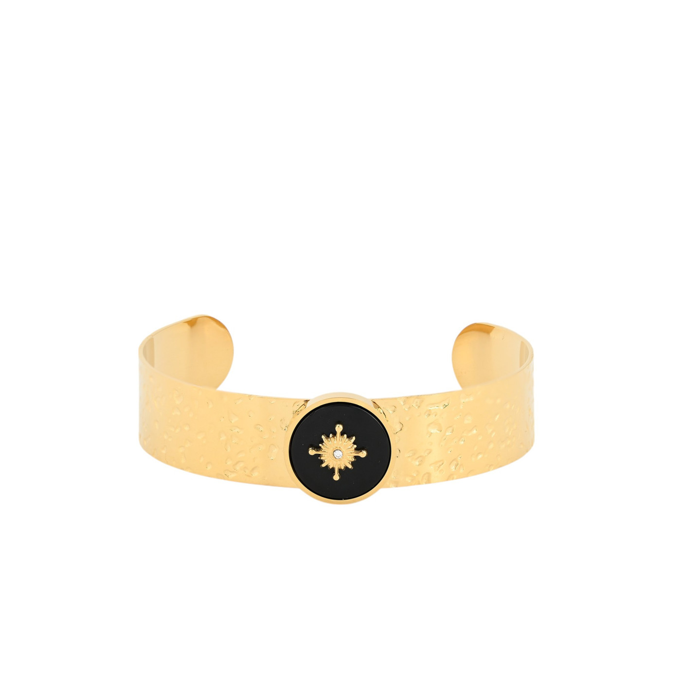 Pulseira rígida aço com textura sol GB