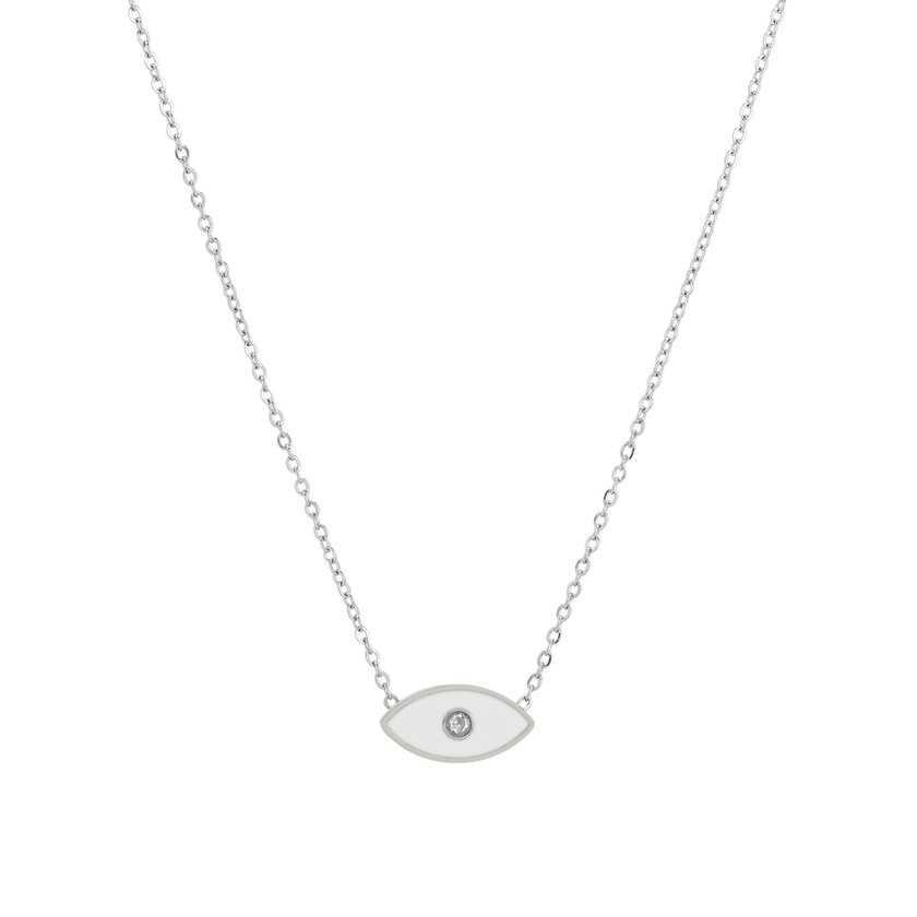 Collar en acero ojo blanco GB